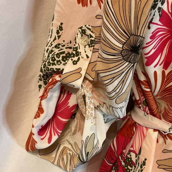 New York & Company Floral 3/4 Sleeves Dress Size Medium - Picture 6 of 13